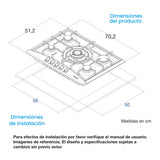 Estufa de Empotrar Challenger Alpha Gris y Negro 70.2x51.2cm de Gas Natural con Cinco Quemadores - ESTUFAS DE EMPORTRAR Y CUBIERTAS | Bylmo
