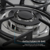 Estufa de Empotrar Challenger Alpha Gris y Negro 70.2x51.2cm de Gas Natural con Cinco Quemadores - ESTUFAS DE EMPORTRAR Y CUBIERTAS | Bylmo