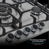 Estufa de Empotrar Challenger Alpha Gris y Negro 70.2x51.2cm de Gas Natural con Cinco Quemadores - ESTUFAS DE EMPORTRAR Y CUBIERTAS | Bylmo