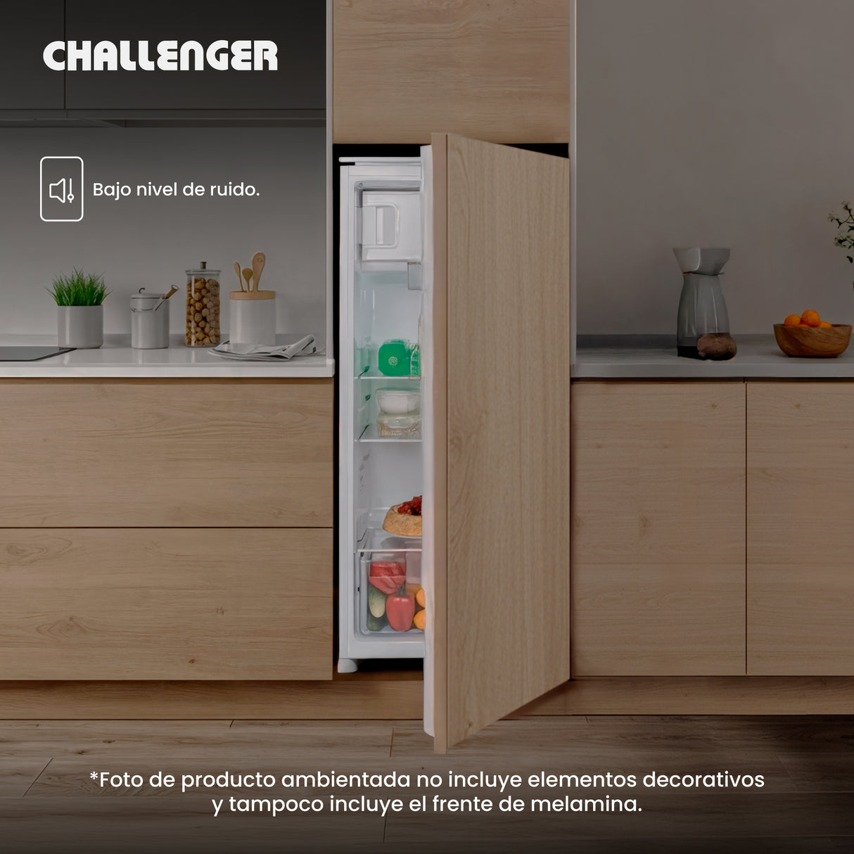 Nevera de Empotrar Challenger Blanco 54x123.2cm de 185 Litros con Congelador - NEVERAS | Bylmo