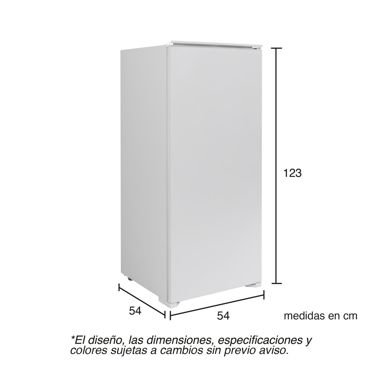 Nevera de Empotrar Challenger Blanco 54x123.2cm de 185 Litros con Congelador - NEVERAS | Bylmo