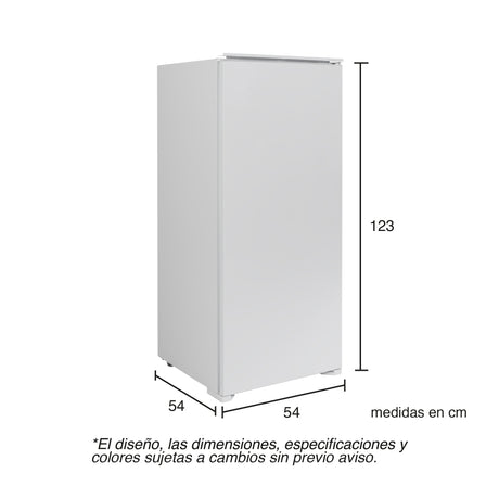 Nevera de Empotrar Challenger Blanco 54x123.2cm de 185 Litros con Congelador - NEVERAS | Bylmo