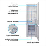 Nevera de Empotrar Challenger Blanco 54x178cm de 256 Litros con Congelador y con Pantalla Digital - NEVERAS | Bylmo