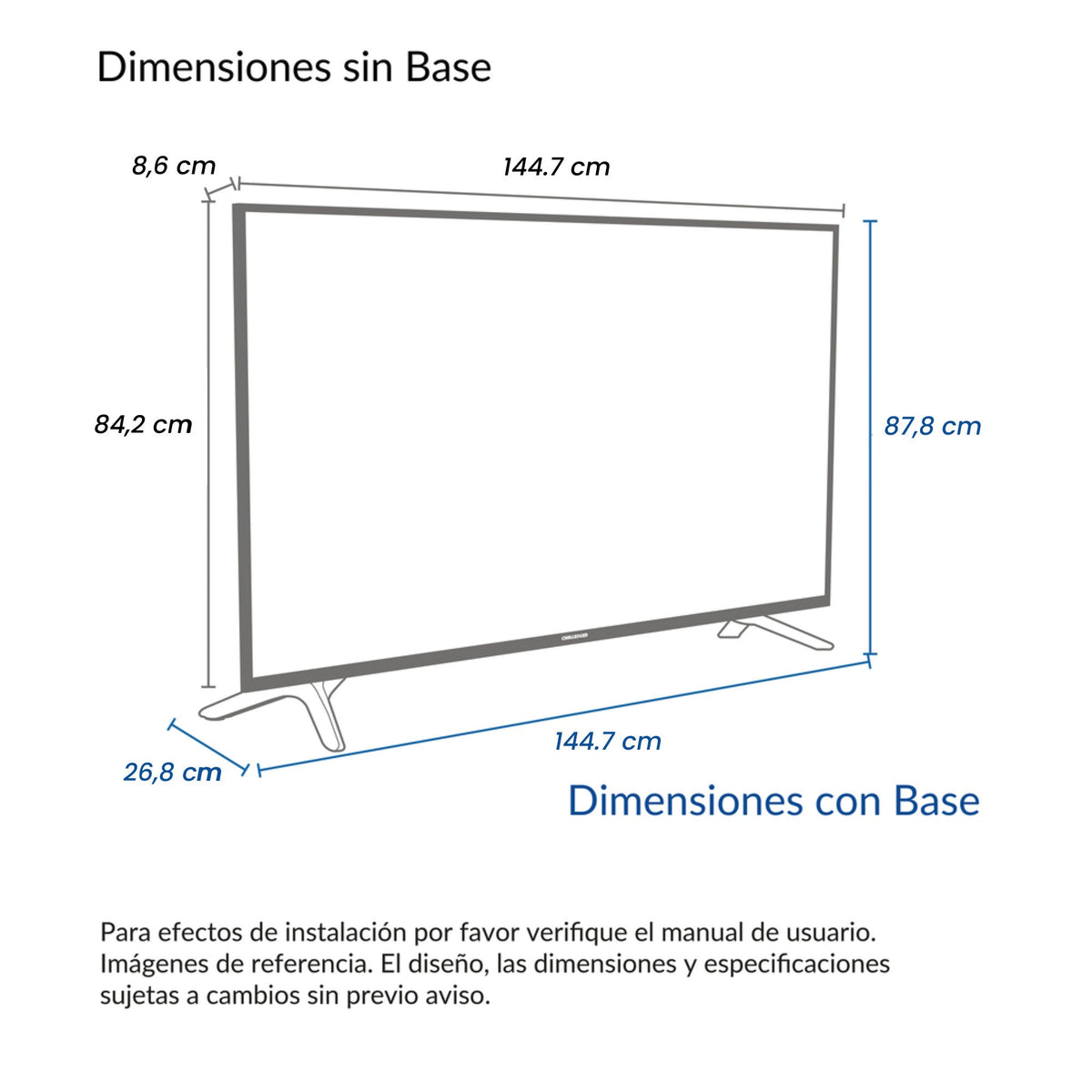 Televisor Challenger Google TV Negro 144.7x84.2cm de 65" Pulgadas Smart QLED 4K con Wifi Integrado y con Bluetooth