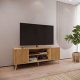 Mesa para TV Nori Panela 160x59cm para TV Hasta 65" Pulgadas con Dos Compartimientos y con Ranuras para Cables - MUEBLES DE TV | Bylmo