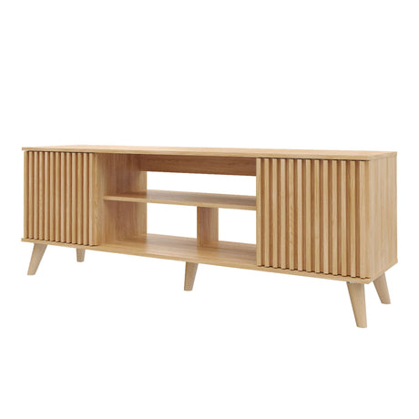 Mesa para TV Nori Panela 160x59cm para TV Hasta 65" Pulgadas con Dos Compartimientos y con Ranuras para Cables - MUEBLES DE TV | Bylmo