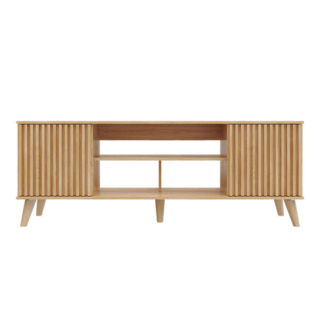 Mesa para TV Nori Panela 160x59cm para TV Hasta 65" Pulgadas con Dos Compartimientos y con Ranuras para Cables - MUEBLES DE TV | Bylmo