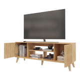 Mesa para TV Nori Panela 160x59cm para TV Hasta 65" Pulgadas con Dos Compartimientos y con Ranuras para Cables - MUEBLES DE TV | Bylmo