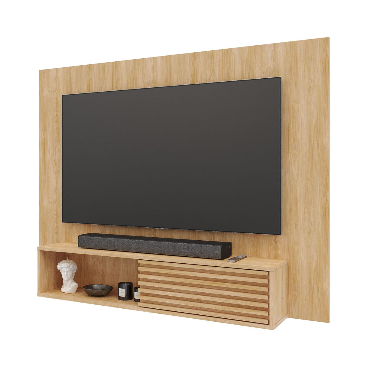 Panel de TV Nori Panela 155x118cm para TV Hasta 65" Pulgadas con Un Compartimiento - MUEBLES DE TV | Bylmo