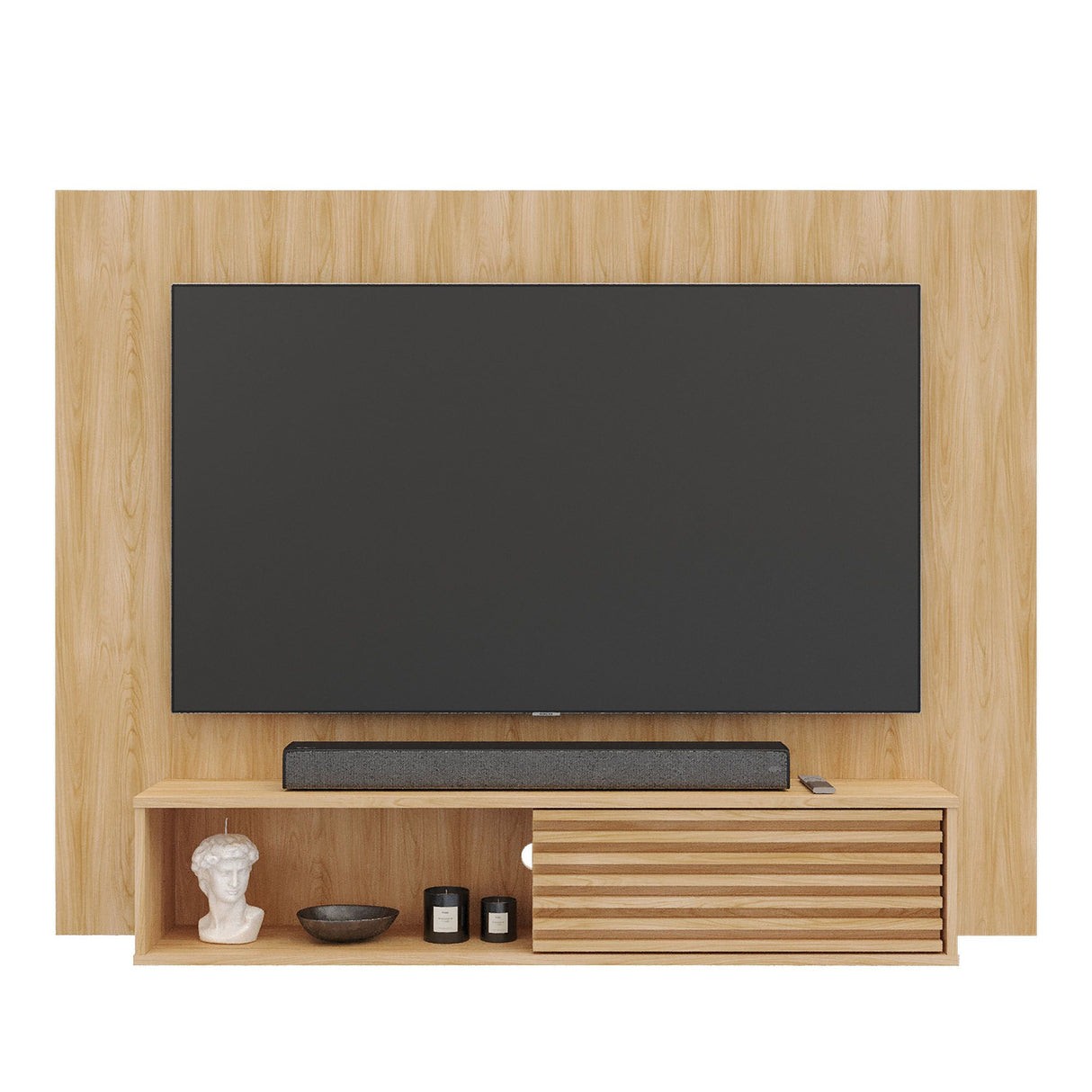 Panel de TV Nori Panela 155x118cm para TV Hasta 65" Pulgadas con Un Compartimiento - MUEBLES DE TV | Bylmo