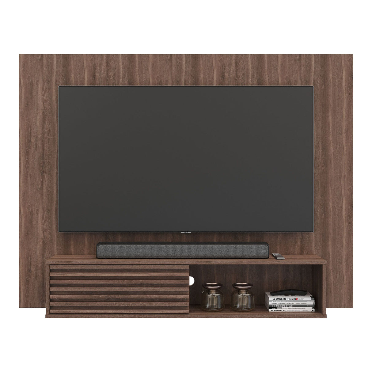 Panel de TV Nori Milan 155x118cm para TV Hasta 65" Pulgadas con Un Compartimiento - MUEBLES DE TV | Bylmo