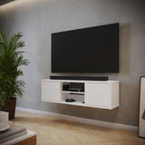 Mesa para TV Flotante Good Blanco 120x35cm para TV Hasta 50" Pulgadas con Dos Compartimientos - MUEBLES DE TV | Bylmo