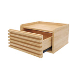 Mesa de Noche Flotante Nori Miel 43x23cm con Un Cajón y Un Compartimiento - MESAS DE NOCHE | Bylmo