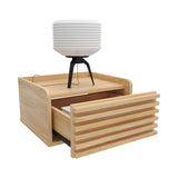 Mesa de Noche Flotante Nori Miel 43x23cm con Un Cajón y Un Compartimiento - MESAS DE NOCHE | Bylmo