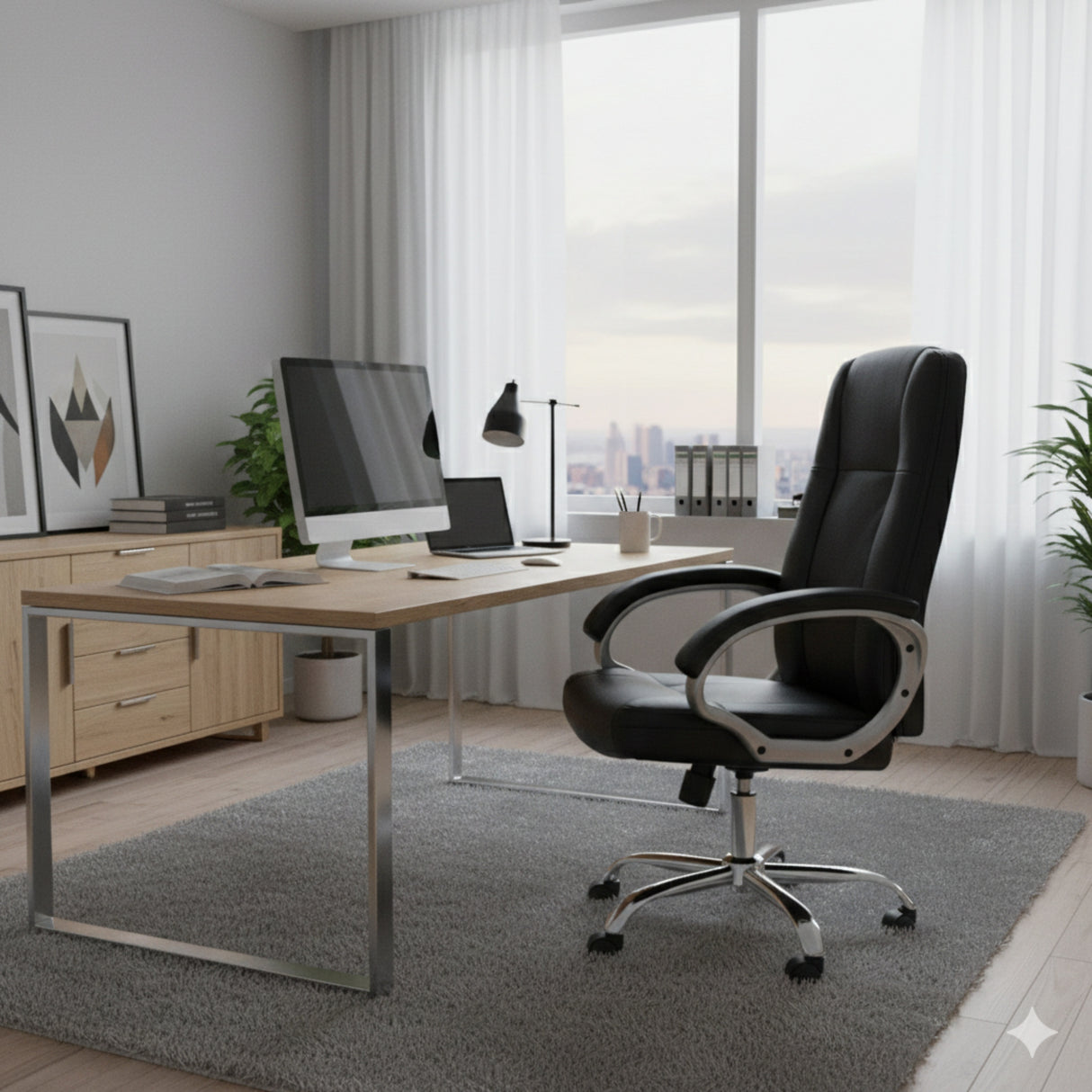 Silla Gerencial Tayrona Negro 54x121cm Giratoria con Espaldar y con Apoya Cabezas - SILLAS DE OFICINA | Bylmo