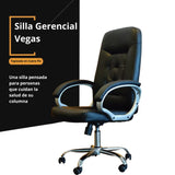 Silla Gerencial Vegas Negro 51x128cm Giratoria con Espaldar y con Apoya Cabezas - SILLAS DE OFICINA | Bylmo