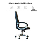 Silla Gerencial Vegas Negro 51x128cm Giratoria con Espaldar y con Apoya Cabezas - SILLAS DE OFICINA | Bylmo