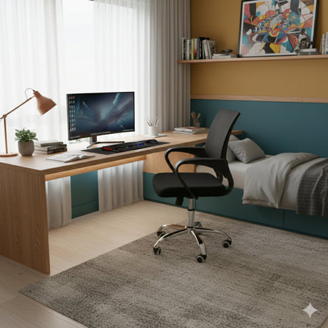 Silla de Oficina Libertad Negro 49x98cm Giratoria con Espaldar - SILLAS DE OFICINA | Bylmo