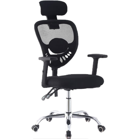 Silla de Oficina Negro 48x128cm Giratoria con Espaldar Reclinable y con Apoya Cabezas - SILLAS DE OFICINA | Bylmo