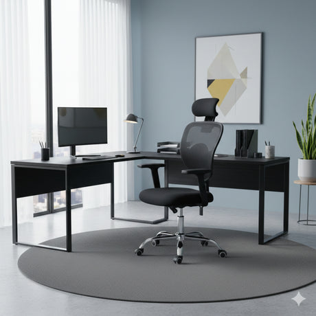 Silla de Oficina Negro 48x128cm Giratoria con Espaldar Reclinable y con Apoya Cabezas - SILLAS DE OFICINA | Bylmo