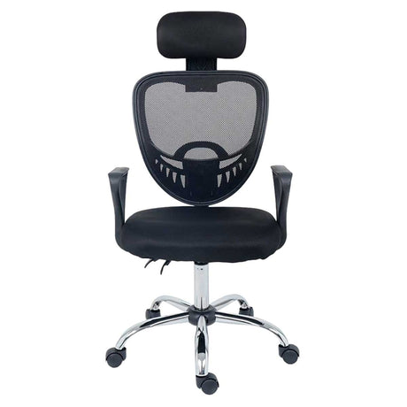 Silla de Oficina Negro 48x128cm Giratoria con Espaldar Reclinable y con Apoya Cabezas - SILLAS DE OFICINA | Bylmo