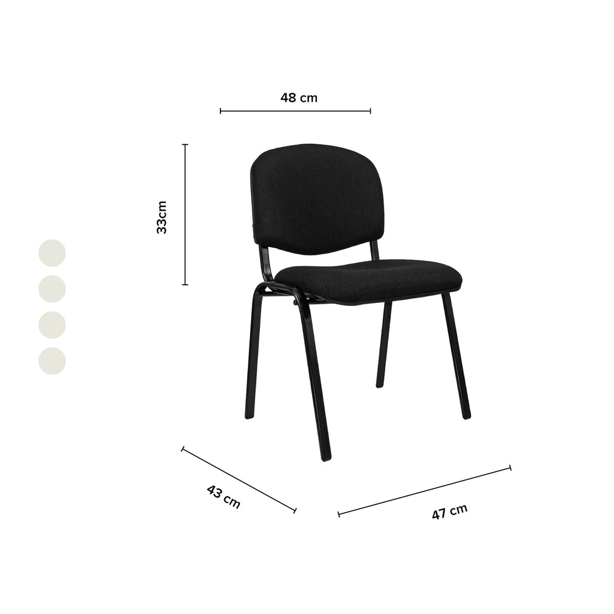 Silla Interlocutora Isóceles Negro 46x77cm con Espaldar - SILLAS DE OFICINA | Bylmo