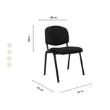 Silla Interlocutora Isóceles Negro 46x77cm con Espaldar - SILLAS DE OFICINA | Bylmo