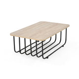 Mesa de Centro Lema Oasis y Negro Metálico 80x28cm Rectangular con Patas Metálicas Continuas - MESAS DE CENTRO | Bylmo