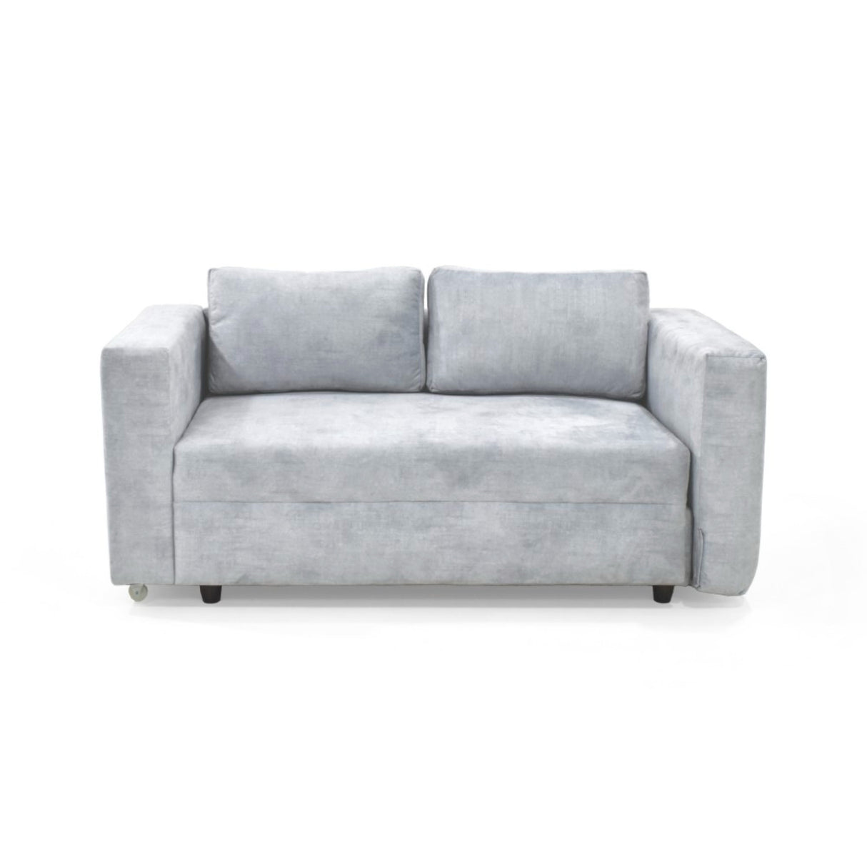 Sofá Cama Baxter Plata y Matiz Wengue 160x68cm de Tres Puestos con Almacenamiento y con Apoya Brazos - SOFAS Y POLTRONAS | Bylmo