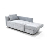 Sofá Cama Baxter Plata y Matiz Wengue 160x68cm de Tres Puestos con Almacenamiento y con Apoya Brazos - SOFAS Y POLTRONAS | Bylmo