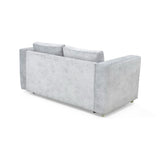 Sofá Cama Baxter Plata y Matiz Wengue 160x68cm de Tres Puestos con Almacenamiento y con Apoya Brazos - SOFAS Y POLTRONAS | Bylmo