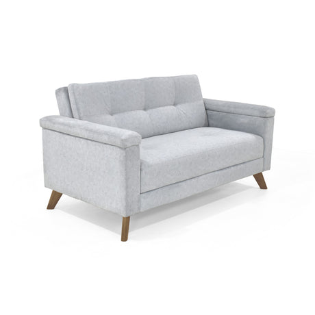 Sofá Carter Plata y Matiz Caoba 150x84cm de Dos Puestos y con Apoya Brazos - SOFAS Y POLTRONAS | Bylmo