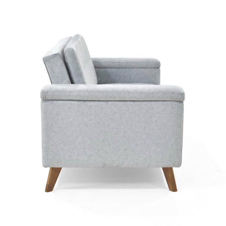 Sofá Carter Plata y Matiz Caoba 150x84cm de Dos Puestos y con Apoya Brazos - SOFAS Y POLTRONAS | Bylmo