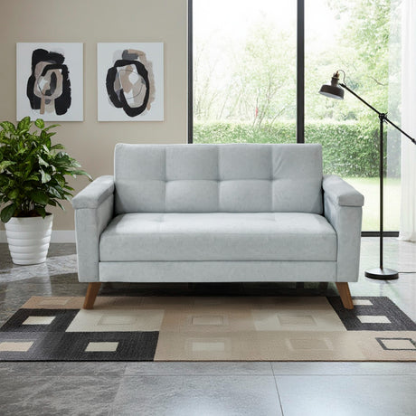 Sofá Carter Plata y Matiz Caoba 150x84cm de Dos Puestos y con Apoya Brazos - SOFAS Y POLTRONAS | Bylmo