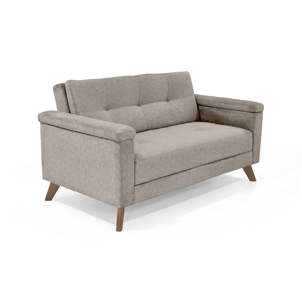 Sofá Carter Taupe y Matiz Caoba 150x84cm de Dos Puestos y con Apoya Brazos - SOFAS Y POLTRONAS | Bylmo