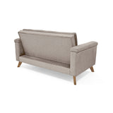 Sofá Carter Taupe y Matiz Caoba 150x84cm de Dos Puestos y con Apoya Brazos - SOFAS Y POLTRONAS | Bylmo