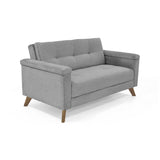 Sofá Carter Gris y Matiz Caoba 150x84cm de Dos Puestos y con Apoya Brazos - SOFAS Y POLTRONAS | Bylmo