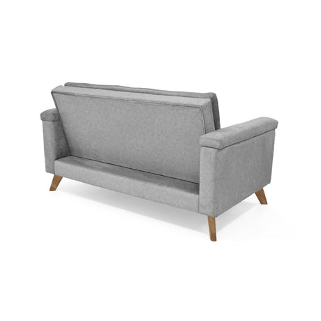 Sofá Carter Gris y Matiz Caoba 150x84cm de Dos Puestos y con Apoya Brazos - SOFAS Y POLTRONAS | Bylmo