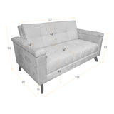 Sofá Carter Gris y Matiz Caoba 150x84cm de Dos Puestos y con Apoya Brazos - SOFAS Y POLTRONAS | Bylmo