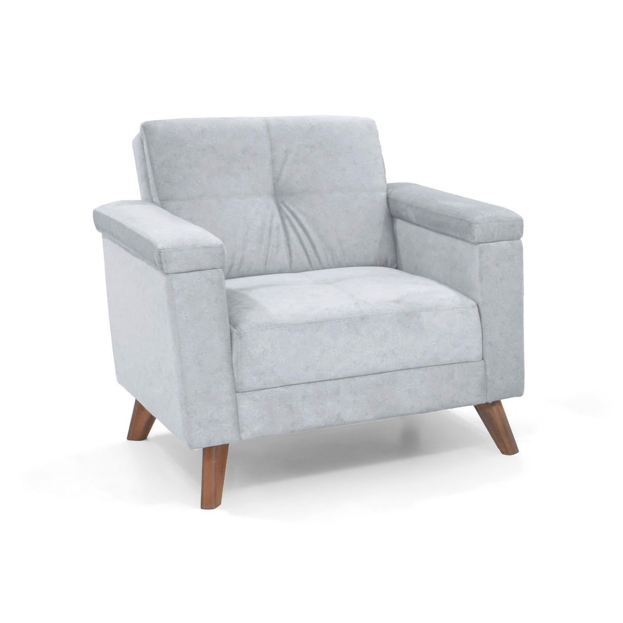Poltrona Carter Plata y Matiz Caoba 84x84cm de Un Puestos y con Apoya Brazos - SOFAS Y POLTRONAS | Bylmo