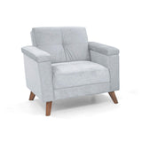 Poltrona Carter Plata y Matiz Caoba 84x84cm de Un Puestos y con Apoya Brazos - SOFAS Y POLTRONAS | Bylmo