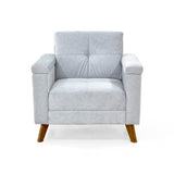 Poltrona Carter Plata y Matiz Caoba 84x84cm de Un Puestos y con Apoya Brazos - SOFAS Y POLTRONAS | Bylmo