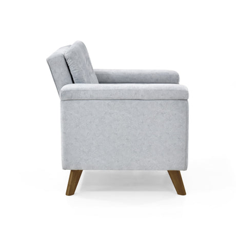 Poltrona Carter Plata y Matiz Caoba 84x84cm de Un Puestos y con Apoya Brazos - SOFAS Y POLTRONAS | Bylmo