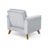 Poltrona Carter Plata y Matiz Caoba 84x84cm de Un Puestos y con Apoya Brazos - SOFAS Y POLTRONAS | Bylmo