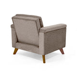 Poltrona Carter Taupe y Matiz Caoba 84x84cm de Un Puestos y con Apoya Brazos - SOFAS Y POLTRONAS | Bylmo