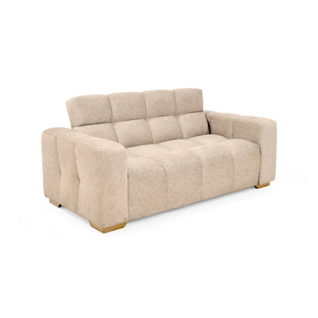 Sofá Miami Beige y Matiz Caoba 171x81cm de Dos Puestos y con Apoya Brazos - SOFAS Y POLTRONAS | Bylmo