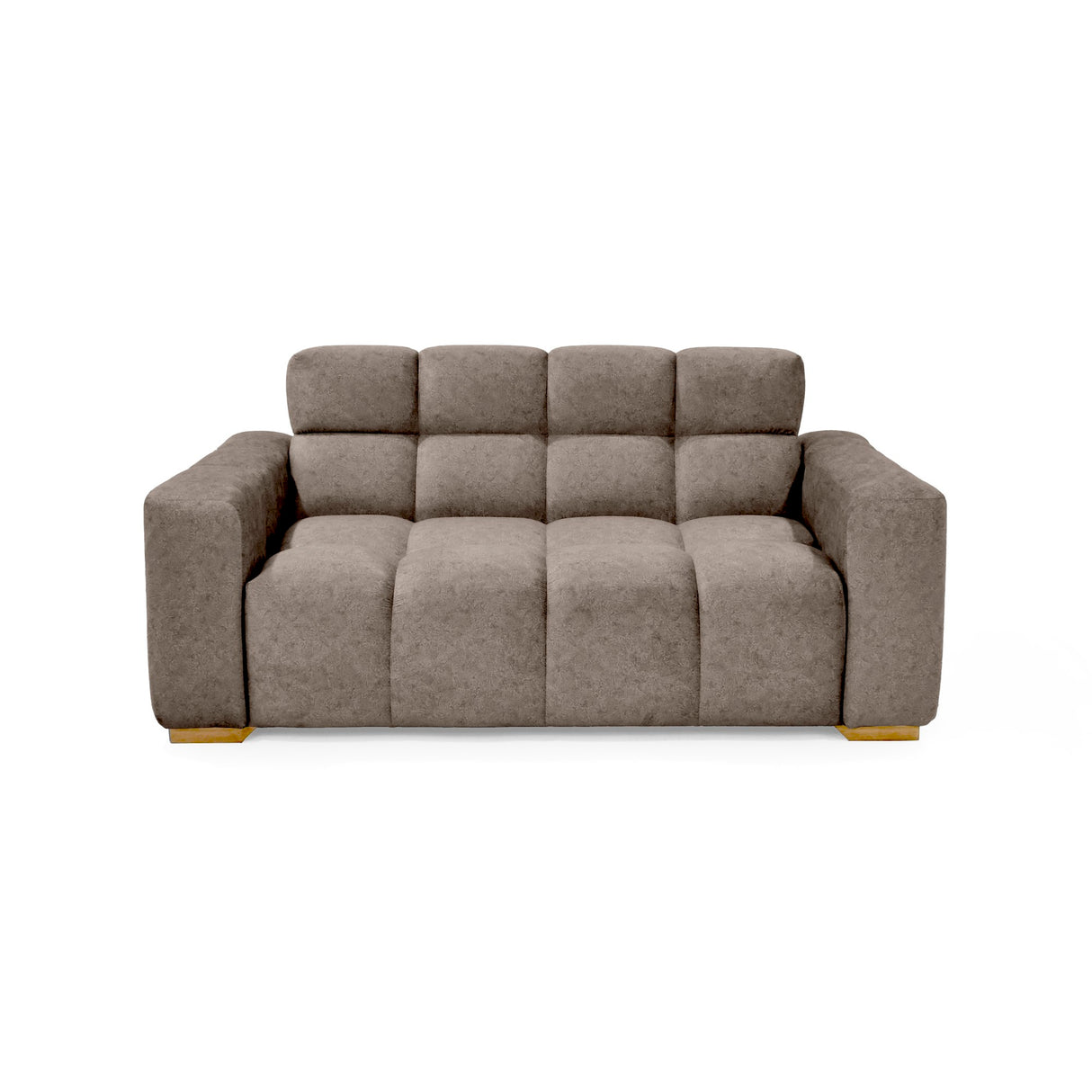 Sofá Miami Taupe y Matiz Caoba 171x81cm de Dos Puestos y con Apoya Brazos - SOFAS Y POLTRONAS | Bylmo