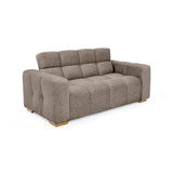 Sofá Miami Taupe y Matiz Caoba 171x81cm de Dos Puestos y con Apoya Brazos - SOFAS Y POLTRONAS | Bylmo
