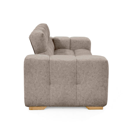 Sofá Miami Taupe y Matiz Caoba 171x81cm de Dos Puestos y con Apoya Brazos - SOFAS Y POLTRONAS | Bylmo