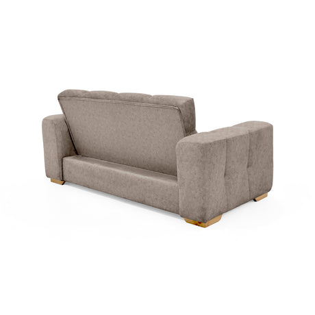 Sofá Miami Taupe y Matiz Caoba 171x81cm de Dos Puestos y con Apoya Brazos - SOFAS Y POLTRONAS | Bylmo